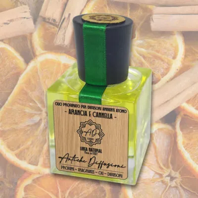<span style="font-family: decohead-free; font-size: 180%;"><b>ARANCIA E CANNELLA</b> <br></span>Olio profumato per diffusori ambiente serie ATOMO